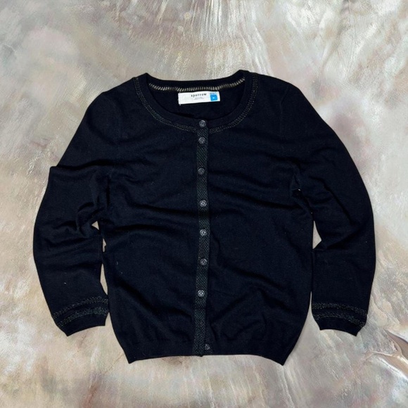 Sparrow Black Knit Button-Up Slim Fit Cardigan – Size M – Cotton/Cashmere Blend - Picture 5 of 6